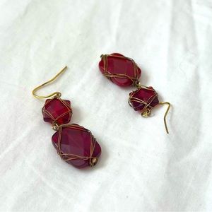 Retro Geometric Inlaid Gemstone Hypoallergenic